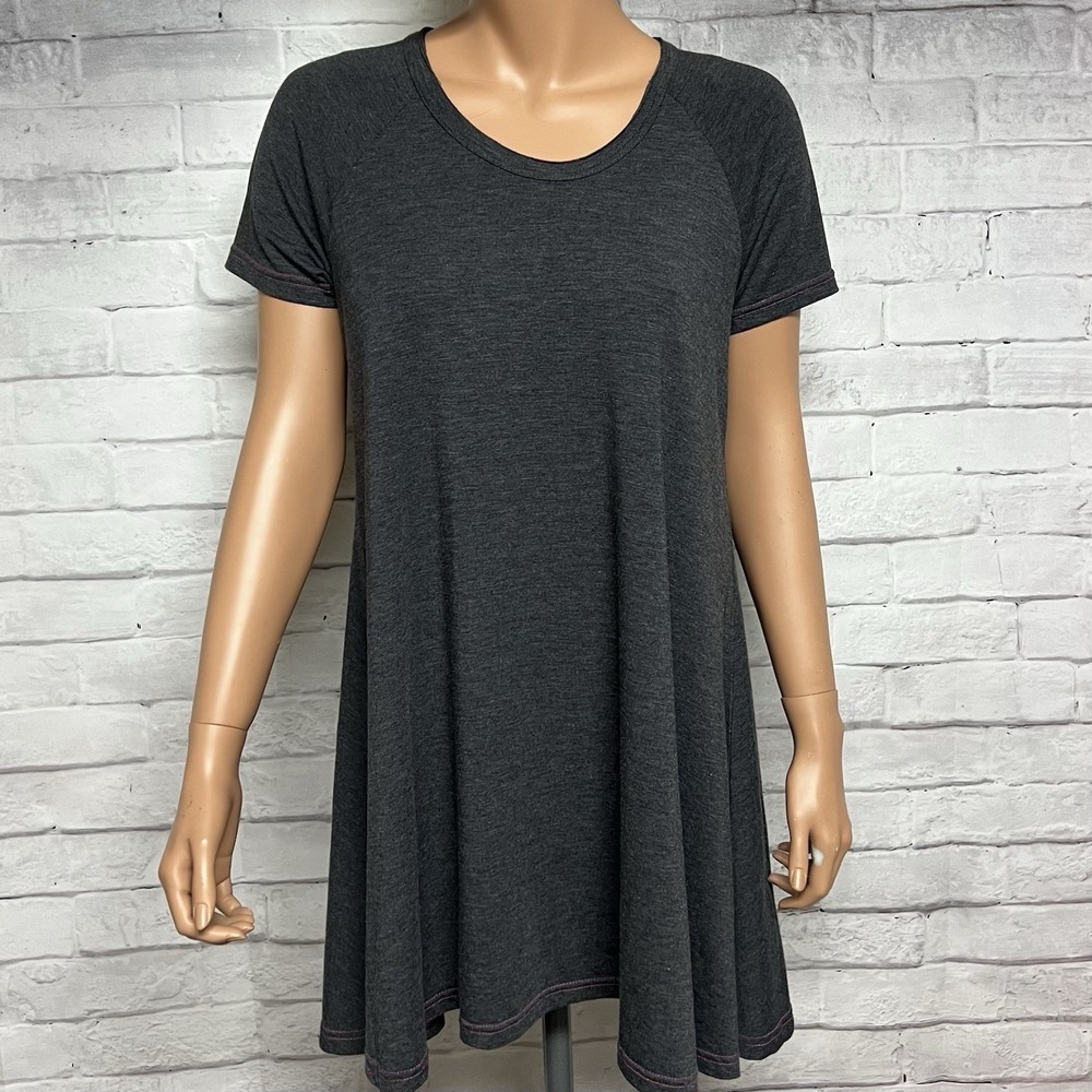 Natural Life Dress Womens Medium Gray Swing A Line Tee‎ Flowy Lightweight